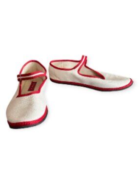 Vibi Venezia Mary Jane Flats Red Trim Italian Shoes Size 39 ( US size 9)